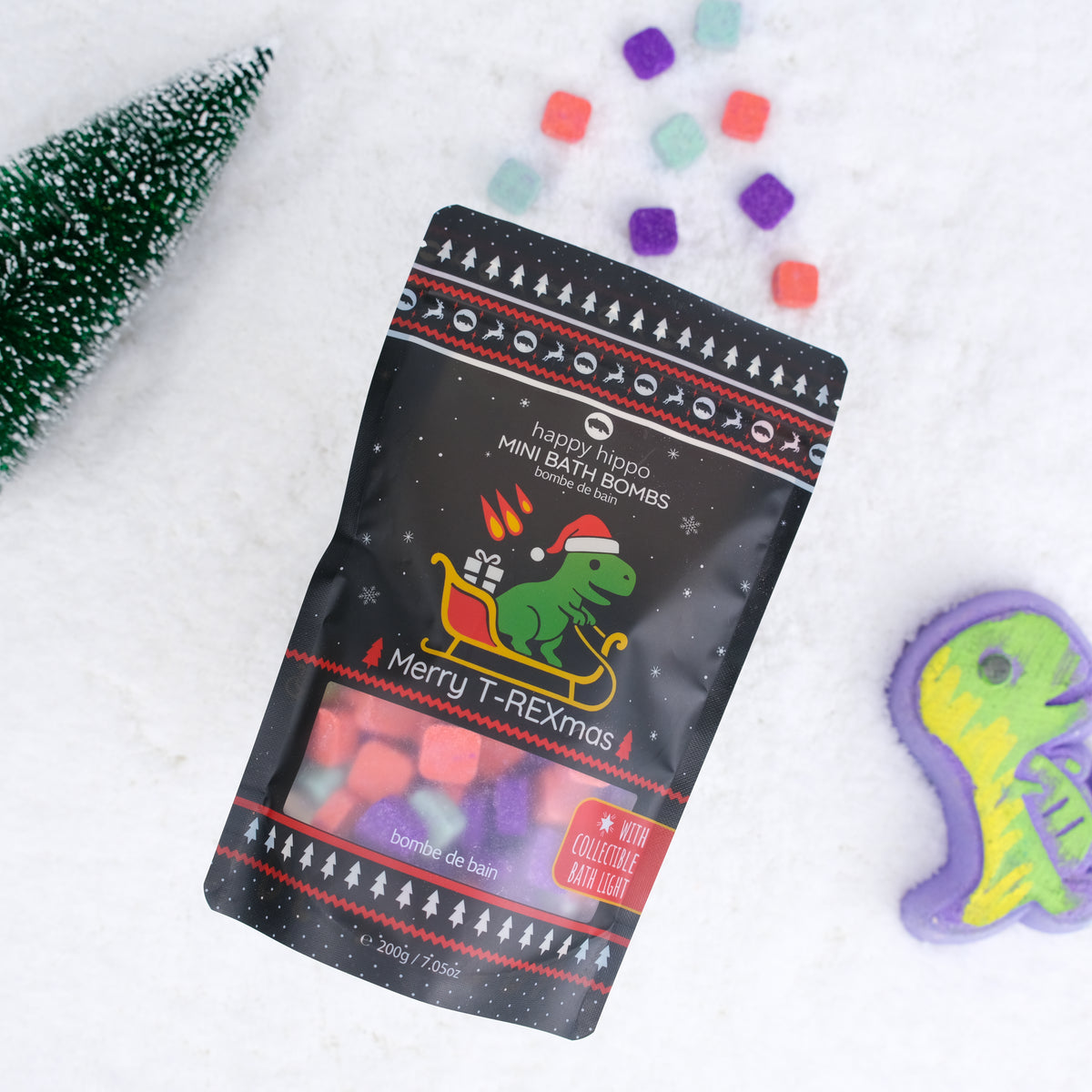 Bath Romb T-REXmas Mini Bombs with Bath Light – Happy Hippo Bath Co