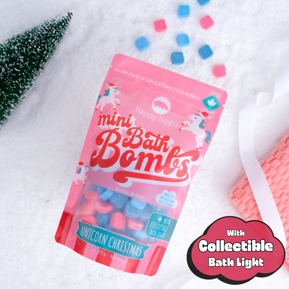 Merry Unicorn Christmas - Mini Bath Bombs with Bath Light