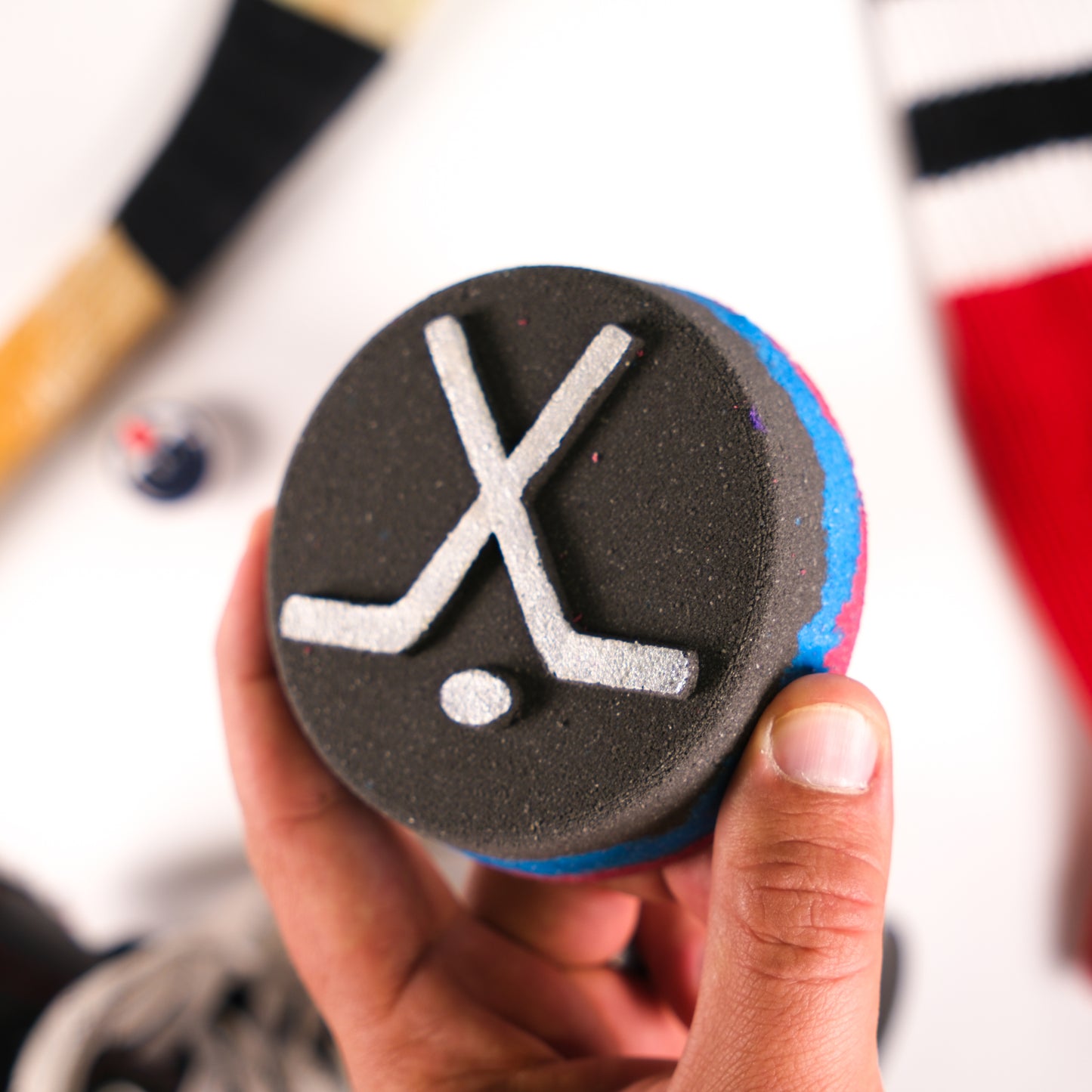 Hockey Puck - Bath Bomb with shoe charm