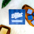 Blue box of Bath Bombs with &